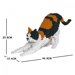 Jekca-Nyújtózkodó Calico Macska Jekca-Nyújtózkodó Calico Macska