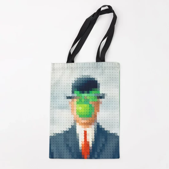 Pixel Art Vászontáska - René Magritte