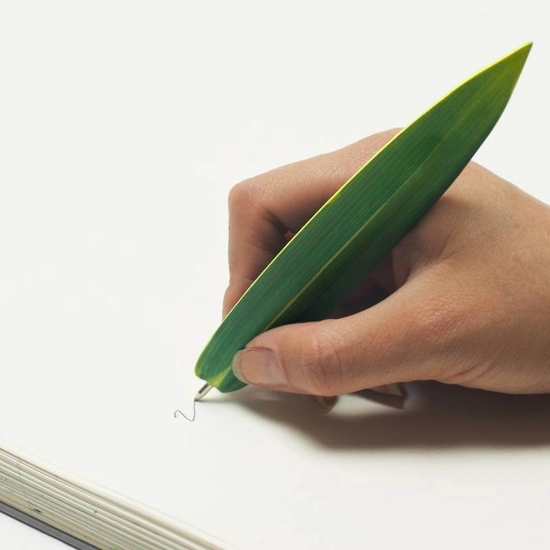 bambusz levél könyvjelző-toll